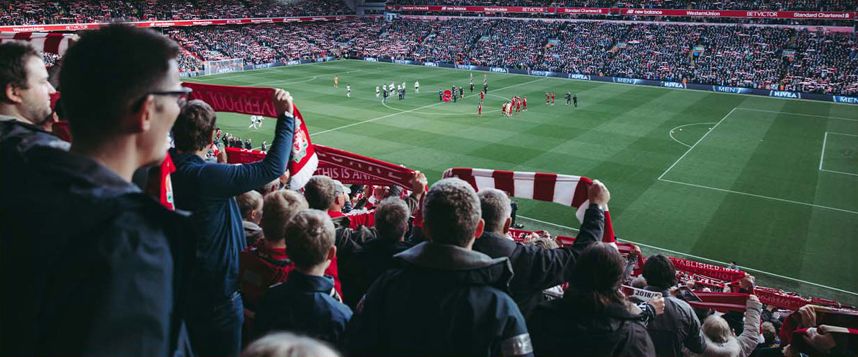 Photo of fans at a soccer game