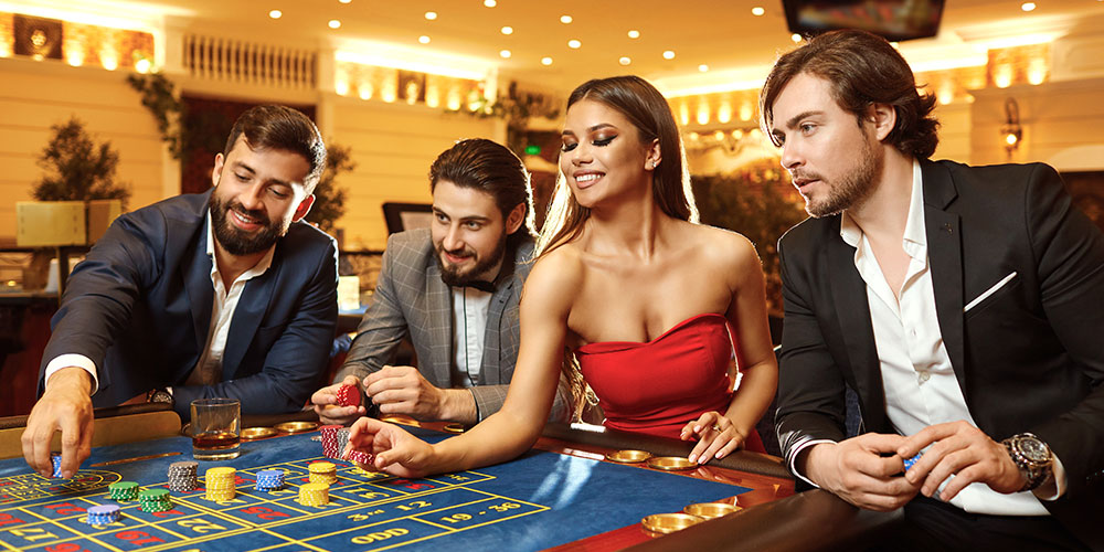 Friends having fun playing table games